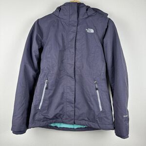 The North Face HyVent Jacket Insulated Hooded Ski Women size S Purple Aqua Green